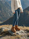 Damen Stiefeletten mit Pelz Braun