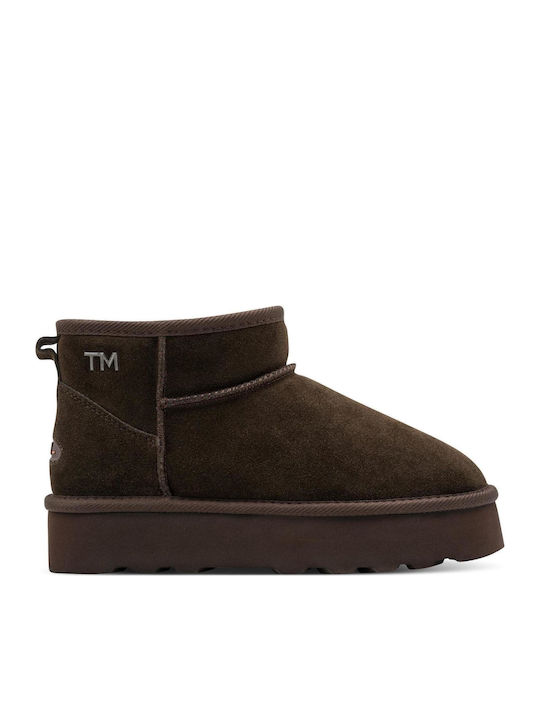 Marco Tozzi Suede Women's Ankle Boots Brown