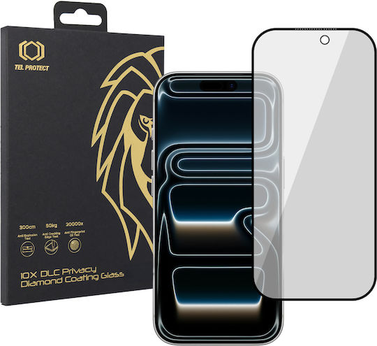 Tempered Glass Tel Protect 10x Privacy Dlc Diamond Coating Iphone 18 Pro