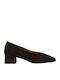 Wildleder Pumps mit niedrigem Absatz Braun