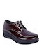 Leder Damen Mokassins in Burgundischer Farbe