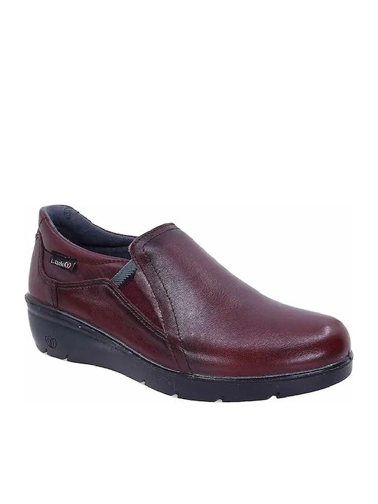 Leder Damen Mokassins in Roter Farbe