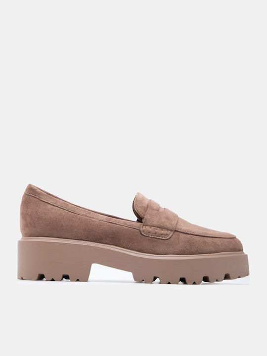 Luigi Women's Loafers in Brown Color