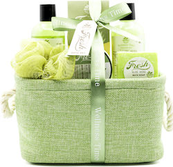 Becasan Aloe Wellness Time Fabric Basket Skin Care Set for Body Cleaning 6 pcs