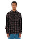 Long Sleeve Flannel Shirt in Regular Fit Checked Purple