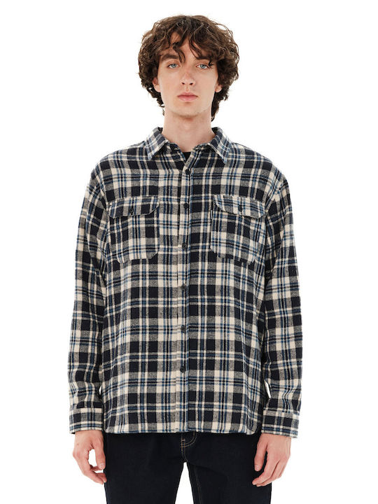 Long Sleeve Flannel Shirt in Regular Fit Checked Checked