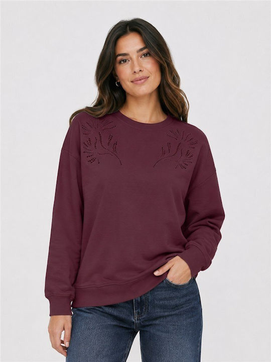 Only Carmakoma Long Women's Burgundy Sweatshirt