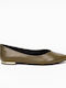 Damen Ballerinas Spitz zulaufend Gold