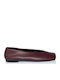 Leder Damen Ballerinas Burgundisch