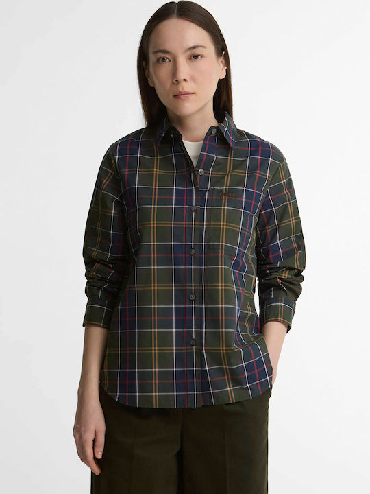 Long Sleeve Women's Shirt Sage Checked