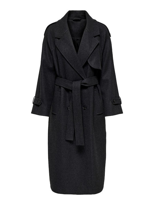 Only Women's Coat Grey with Belt