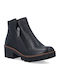 Leather Women's Ankle Boots Black
