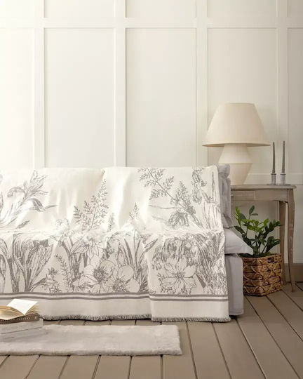 Nima Muse Cuverturi Pentru Canapea De Fotoliu Chenille 180x180 Cm Ecru