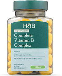 Holland & Barrett Complete Vitamin B Complex Βιταμίνη Holland & Barrett 120 ταμπλέτες Holland & Barrett Complete Vitamin B Complex Βιταμίνη Holland & Barrett 120 ταμπλέτες