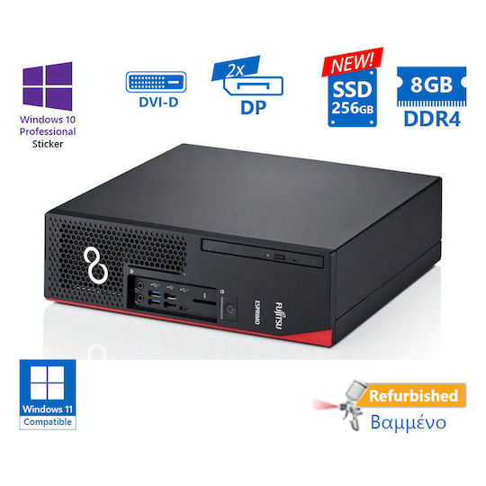 Fujitsu D738 Реновирани Клас A (Core i5-8400/8GB/256GB SSD/Без операционна система) Рефурбиран лаптоп