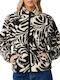 Fleece Damen Strickjacke mit Reissverschluss Schwarze