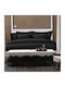 Valeron Set Huse Pentru Pilote 200x220cm Dublă Cu 4 Fețe De Pernă & 1 Cearșaf Negru