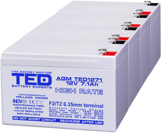 Batteriepack Kompatibel Apc Rbc59 48V 7,1Ah 4x12V TED Electric
