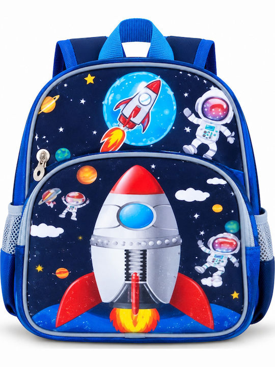 School Backpack For Elementary With Water Bottle Holder Blue