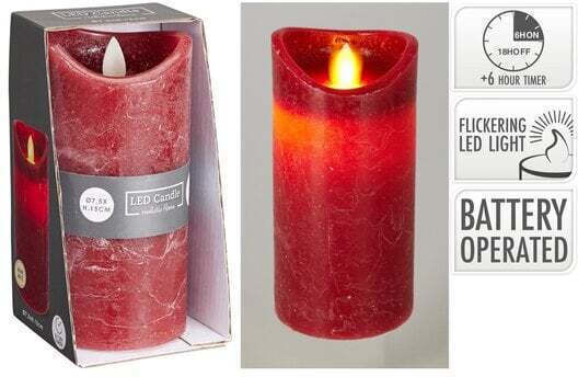 Koopman Dekoratives Tischlicht LED Warmweiß Wachs-Politur 7,5x15cm