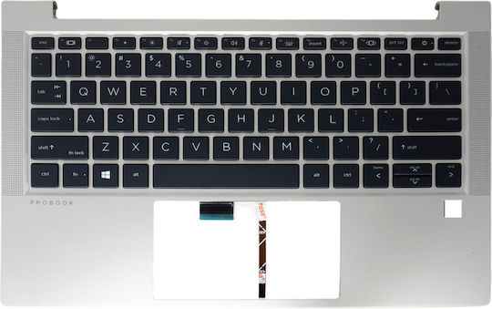 Tastatură Laptop Keyboard Palmrest Hp Probook 430 G8 2v654av 2v656av 2v658av 630 G8 1y4z6av 2m025av 2m026av M21188-001 M24295-001 M49527-041 6037b0167101 Us Backlight Argintiu Cod 40992uspalmbl
