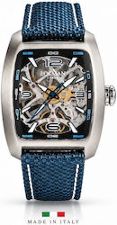 Locman Italy Sport Skeleton Men's Watch Automatic With Blue Fabric Strap