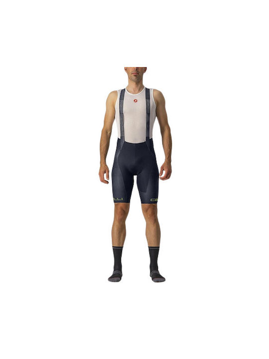 Castelli Pantaloni De Ciclism Pentru Bărbați Cu Bretele Albastru Marin