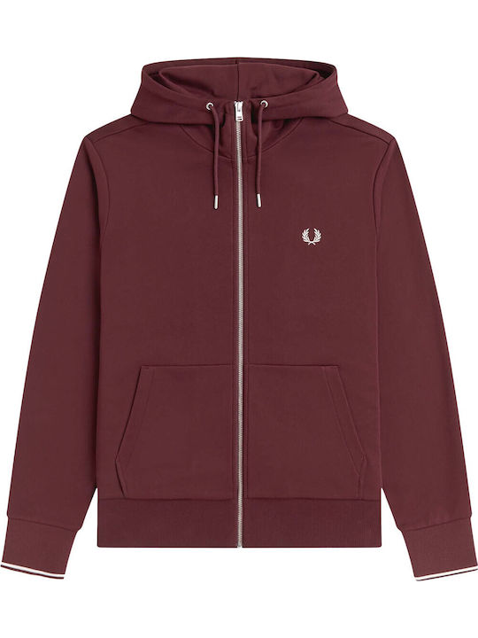 Fred Perry Hooded Cardigan Brown