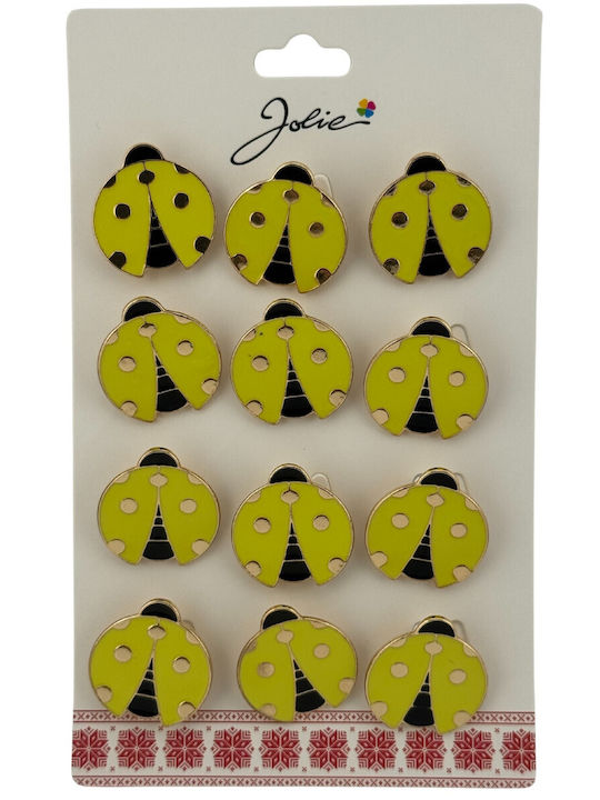 Set 12 Pinuri Mărțișor Copii Jolie Design Buburuză Aurie
