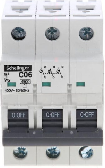 Bemko Automatischer Leistungsschalter 6A Dreipolig A02-G7-3P-C06