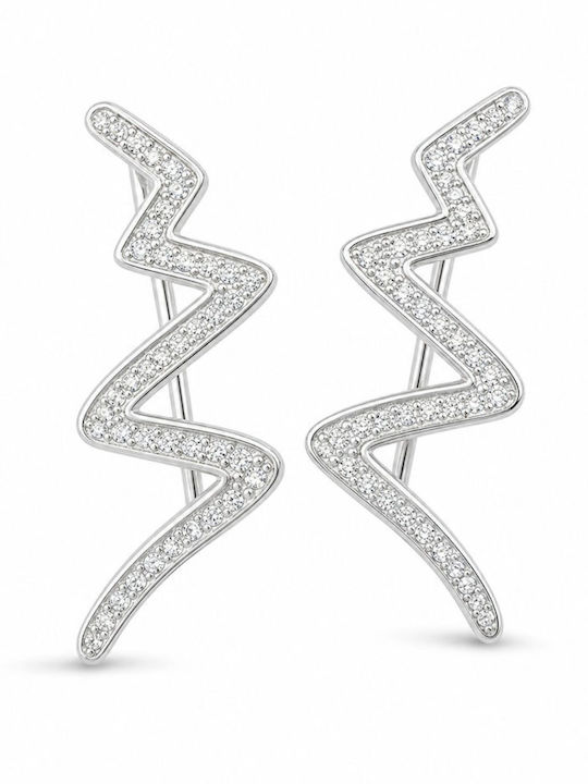 Jolie Silver Earrings with Stones