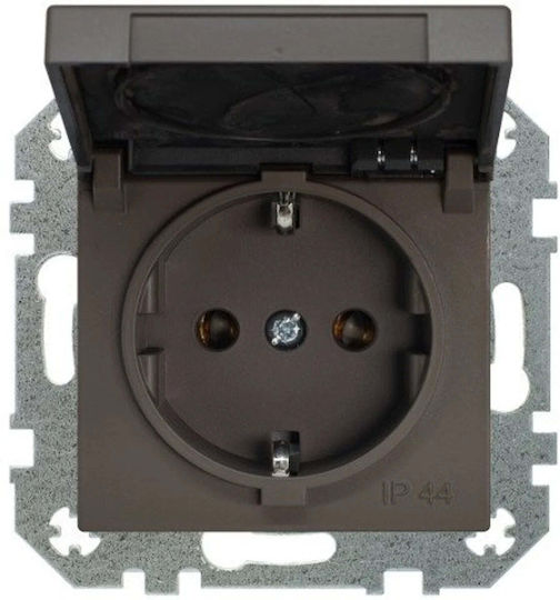 Liregus Single Walled Waterproof Brown Power Socket