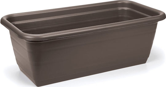 Lamela Plastic Brown Planter Box with Saucer 60cm