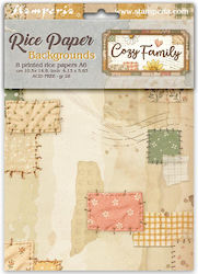 Set 8 Reispapier Decoupage Backgrounds Stamperi...