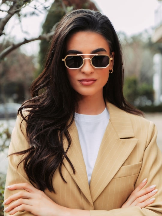 Leegio Damenteil Sonnenbrille mit Schwarzem Rahmen und Blauen Gläsern Leegio Damenteil Sonnenbrille mit Schwarzem Rahmen und Blauen Gläsern