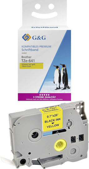 G&G Ταινία Ετικετογράφου 8m x 18mm σε Κίτρινο Χρώμα