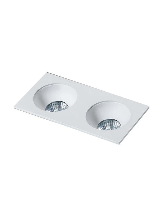 AZzardo Cadru Metalic Paralelogram Pentru Spot GU10 Alb