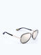 Guess Unisex Ochelari de soare cu ramă neagră și lentile oglindă argintii