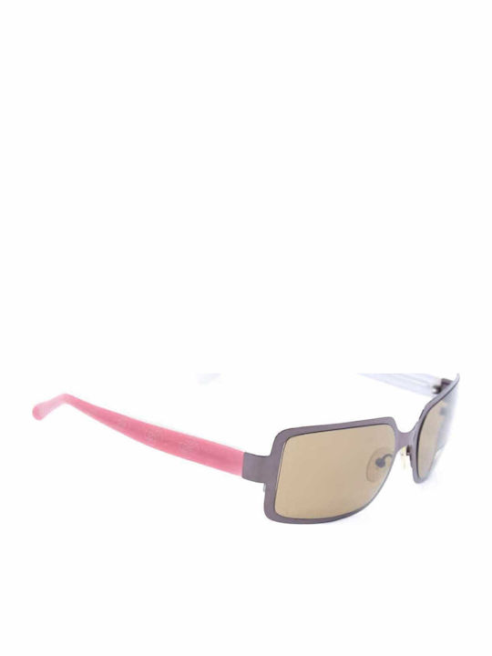 Guess Unisex Ochelari de soare cu Ramă din Plastic Violet și Lentilă Oglindă Gri