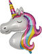 Balon Zi De Naștere Unicorn Folie Jumbo Alb 115 cm