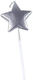 Cake Candle Flippy Star Model Party 8.5 X 3.2 Cm Silver