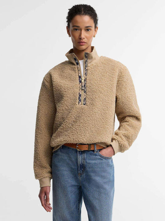 Winters Damen Fleece Bluse Beige