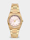 Vogue Women's Battery Watch with Stainless Steel Bracelet Gold
