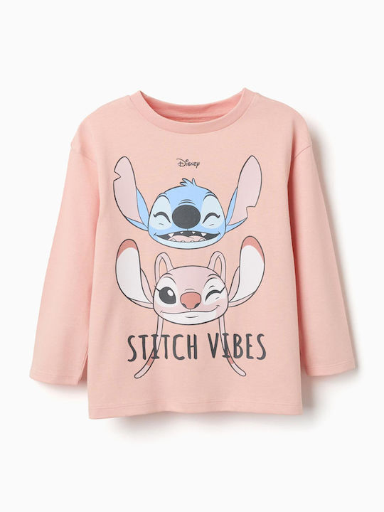 Zippy Детска блуза с дълъг ръкав Розова Stitch