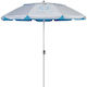 Escape Folding Aluminum Beach Umbrella Diameter 2.02m with UV Protection and Air Duct Blue