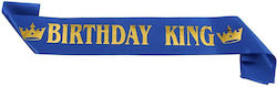 Anniversary Ribbon Flippy Birthday King Design Anniversary Theme 160x9.5 Cm Blue