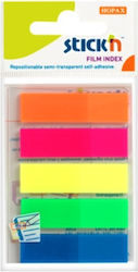 Bookmarks Stick'n Plastic 45x12mm Neon Set 5x25pcs