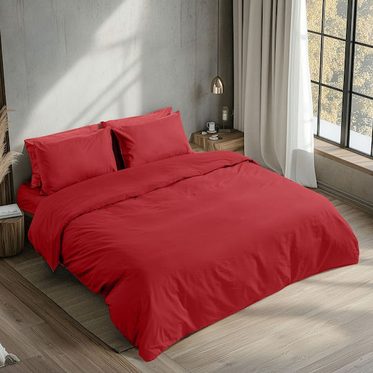 Beauty Home Art 1230 Σετ Υπέρδιπλο 4τμχ 240x268εκ. Κόκκινο Beauty Home Art 1230 Σετ Υπέρδιπλο 4τμχ 240x268εκ. Κόκκινο