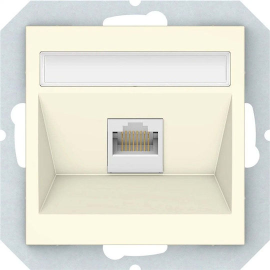 Single Network Socket RJ45 in Beige Colour