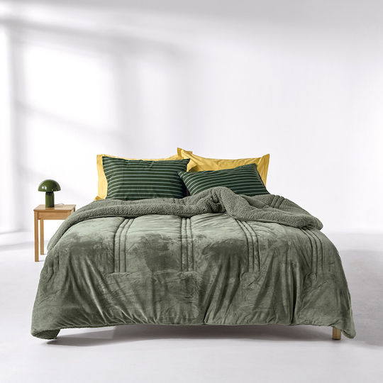 Kentia Husă de pătură Set King Size 260x240cm Notturno Verde 220 GSM